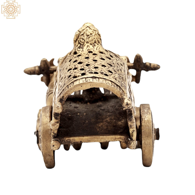 Sculpture de chariot rétro Bull, Or