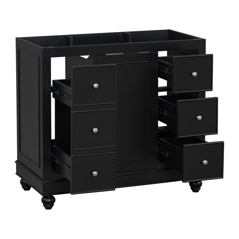 [Cabinet seulement] Meuble-lavabo noir de 36 po (lavabo non inclus)