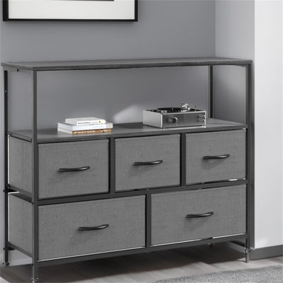 Commode pour chambre à coucher, commode à 5 tiroirs