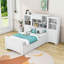 Lit plateforme en bois polyvalent avec tiroirs et tablettes Dorann-362554483
