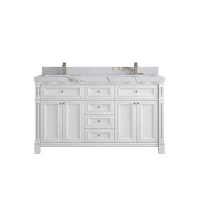 Paris 60 In. W X 22 In. D Double Sink Bathroom Vanity