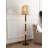Vintage-Style Fabric, Solid Wood & Jade Floor Lamp