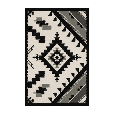 Tapis géométrique beige lavable à la machine Pauleta