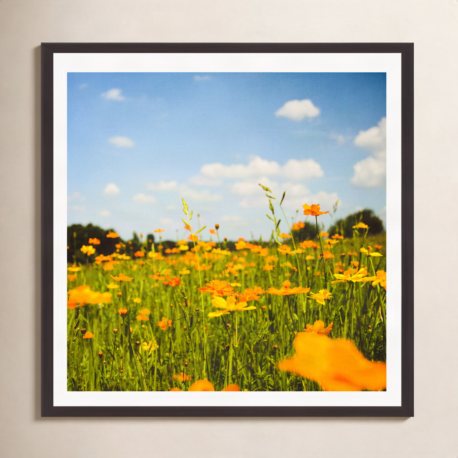 Zaxton "Summertime Good Vibes" Print, Yes, Espresso Single Picture Framed, 36" W x 36" H