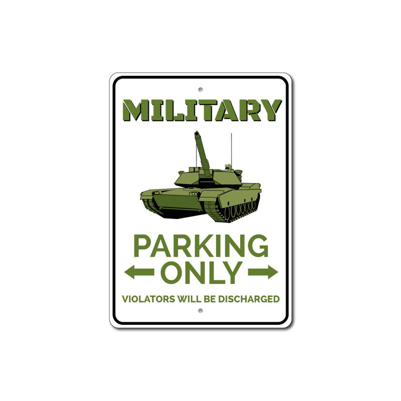 Enseigne militaire en aluminium, H 12 po x l 18 po x P 0,06 po