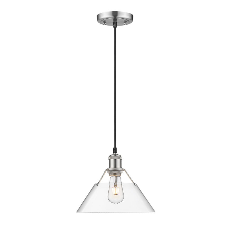 Weatherford 1 - Light Pendant, Pewter, 130" H x 10" W x 10" D, Clear Glass