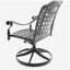 Chaise de patio pivotante en fonte d'aluminium 4 pièces avec structure noire et coussins bleus (identique à W1710S00412 * 2)