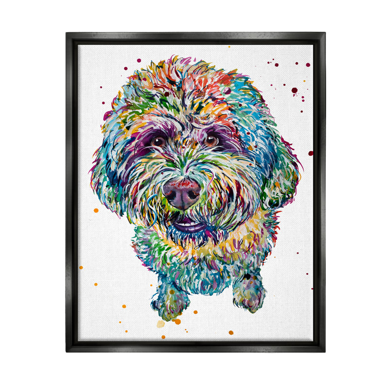 «Bold Terrier Dog Pet», art mural sur toile flottante par Jen Seeley, H 21 po x l 17 po x P 1,7 po