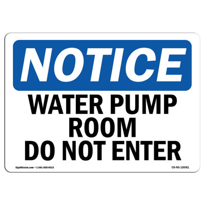 Water Pump Room Do Not Enter Sign