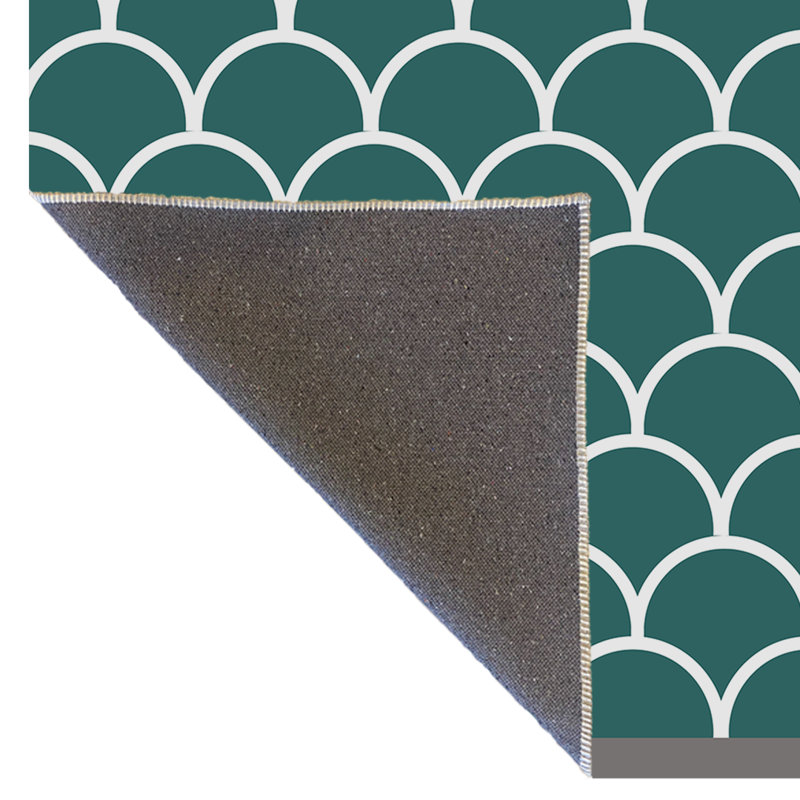 Tapis décoratif moderne à motif géométrique vert, Tapis de couloir 3 pi 9,81 po x 9 pi 10,11 po