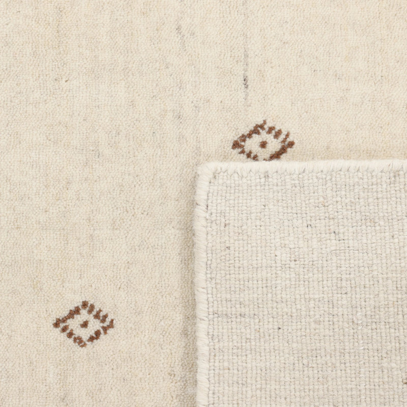 Simi Hand Knotted Cotton/Wool Southwestern Area Rug, Snow, Rectangle 9' x 12'