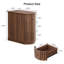 Table d'appoint cannelée de 23,6 po avec 3 tiroirs, table de bout avec station de charge et table de chevet courbée pour le salon et la chambre à coucher