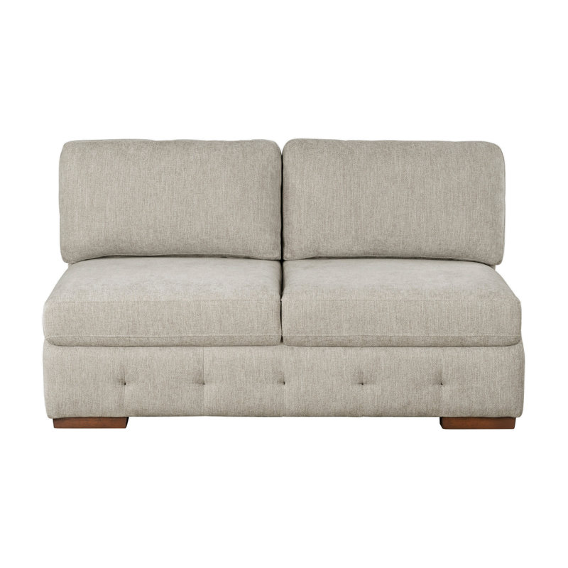 Meuble de salon moderne en taupe capitonné avec canapé-lit et canapé-lit capitonné à gauche 5 pièces Modern