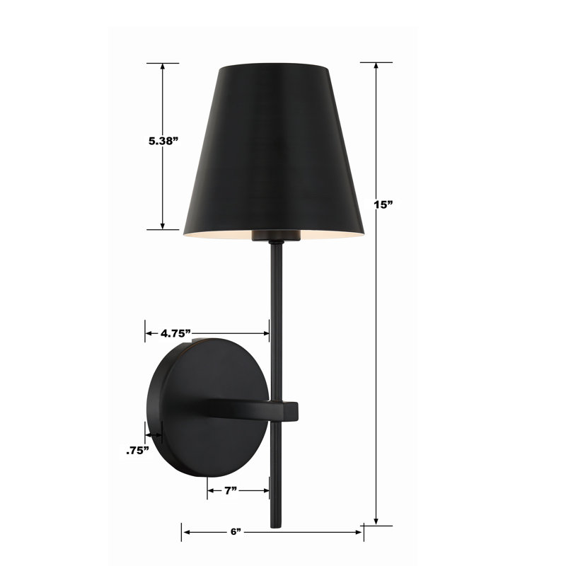 Coverton 1 Light Vibrant Gold Wall Mount, Black