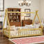 Twin Tent-shaped Floor Bed with Guardrails,Slats-1488002097-1488002098