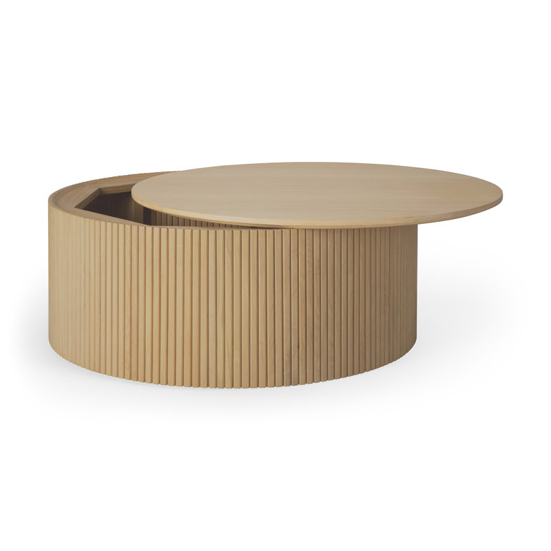 Roller Max Coffee Table, 12" H x 31.5" L x 31.5" W, Oak