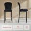 Modern Velvet/Suede Upholstered Bar Stools Diamond Quilted, Armless Counter Height Stools with Backrest, Sturdy Metal Legs with Footrest (Set of 2/4)-1642043360-1642043362
