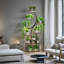 Support pour plante d'intérieur en forme de S de 61 po de hauteur avec lumières de croissance