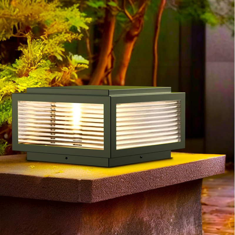 Outdoor Post Light 10X10 in, Column Light,Wired Lantern Column Lamp 110-240V(12-36V Replace Bulb)