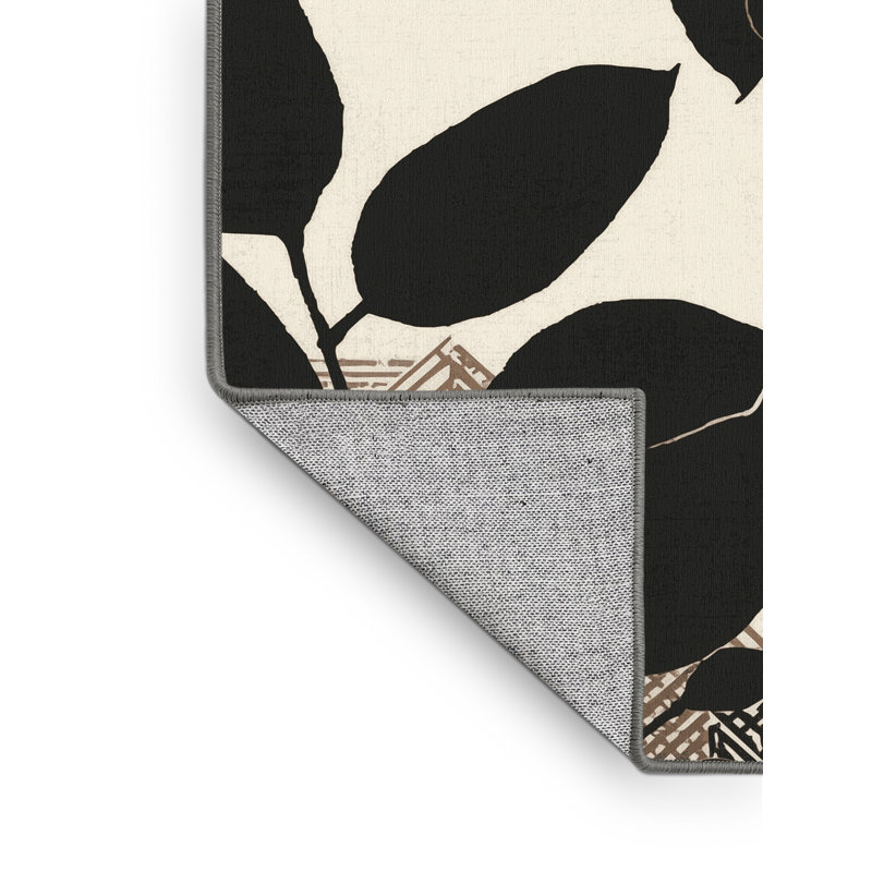 Tapis lavable à la machine à motif géométrique d'inspiration mondiale Ottwell Ginger, 4 x 2