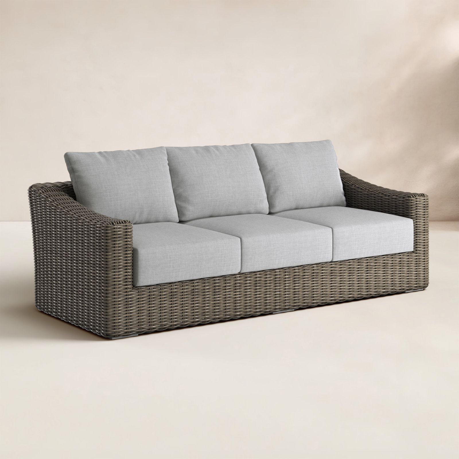 Damyanti 92" Patio Sofa, Light Gray