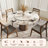 Amberly Stylish Round Dining Table With Lazy Susan - Stone Top And Solid Wood Base For Modern Dining-1623094959-1623094957