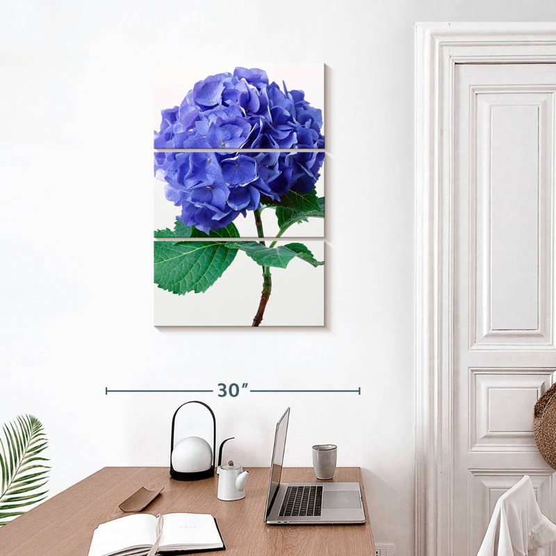 Fleurs d'hortensia bleu Harnek, H 32 po x l 20 po