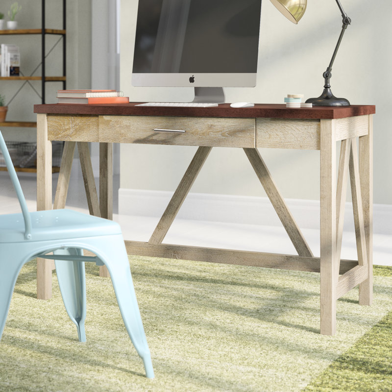 Cardiss Writing Desk, Traditional Brown/White Oak