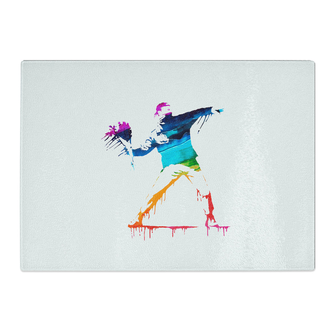 Banksy Flower Thrower Chopping Board