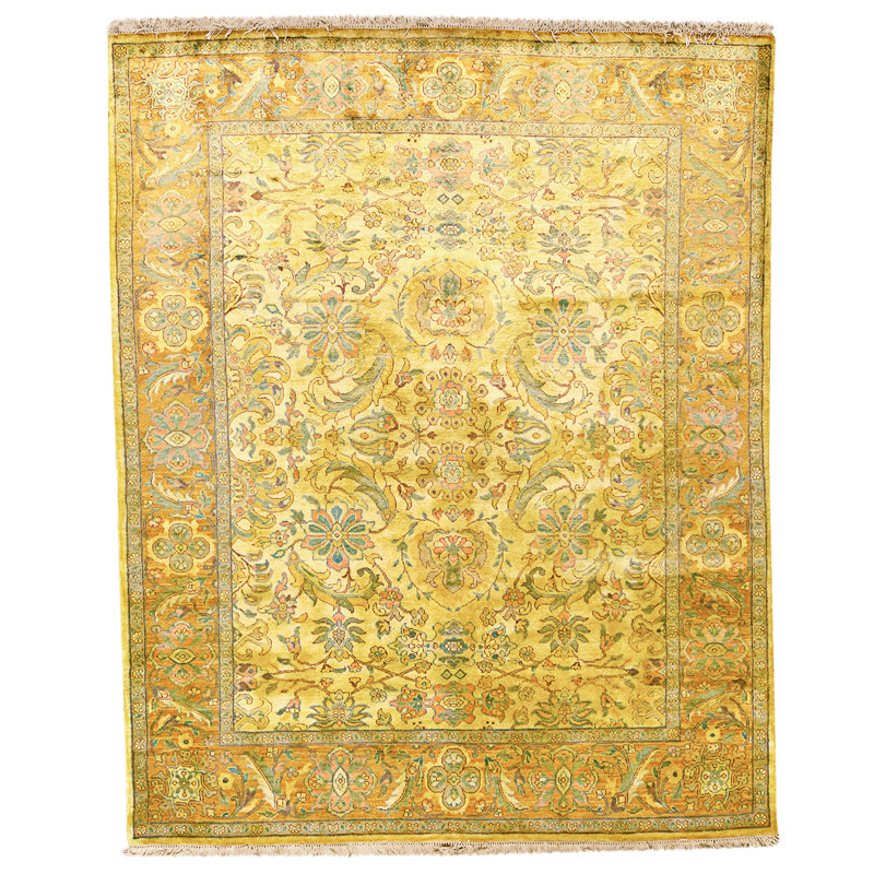 High-Quality Hand-Knotted Gold Area Rug