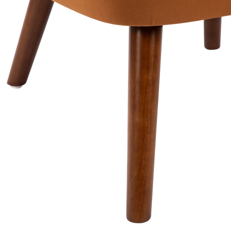 72cm W Velvet Upholstered Armchairs & Accent Chairs with Solid Wood Legs, Orange