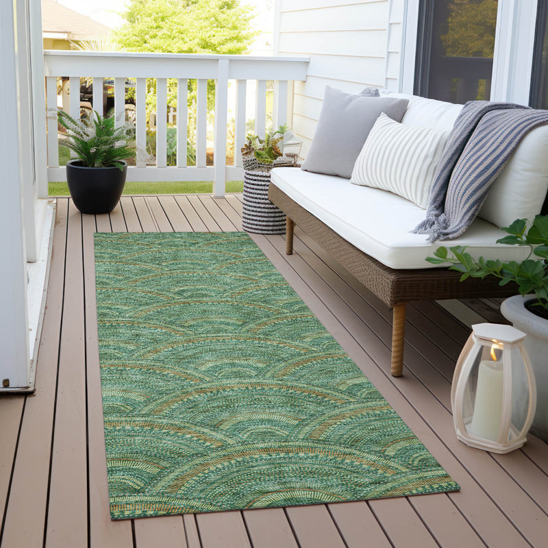 Chayden Washable Geometric Indoor / Outdoor Rug, Runner 2'3" x 7'6"