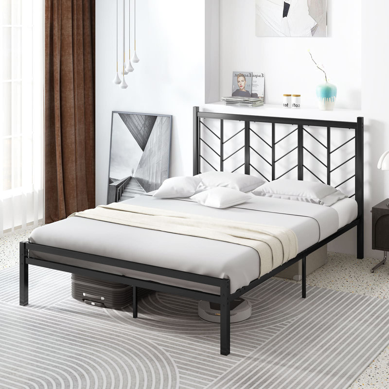 Platform Bed Bed Frame Frame W/ Branch-Shaped Headboard, King