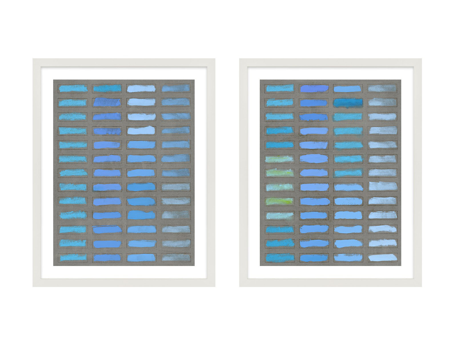 The Blues by Jacques Pilon, 20" H x 16" W x 1.25" D, White Framed
