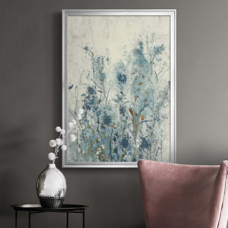 Toile encadrée de qualité supérieure AU CH Blue Spring II - prête à être accrochée, H 36,5 po x l 26,5 po x P 1 po, Argent