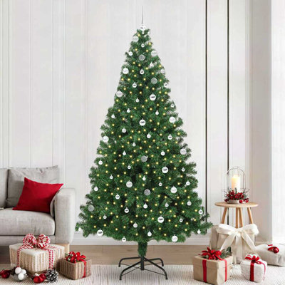 vidaXL Artificial Christmas Tree with 300 LEDs with Stand Green