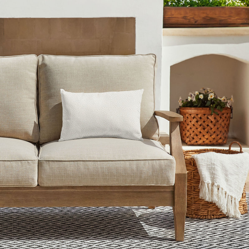  Housse et insert de coussin décoratif en polyester, Ivoire, 16 po x 16 po
