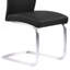 Chaise de salle à manger contemporaine en similicuir noir et finition en acier inoxydable brossé - ensemble de 2