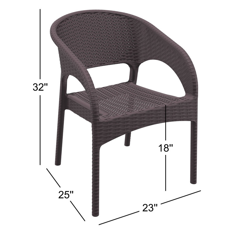 Chaise de patio Tomosuke, Brun