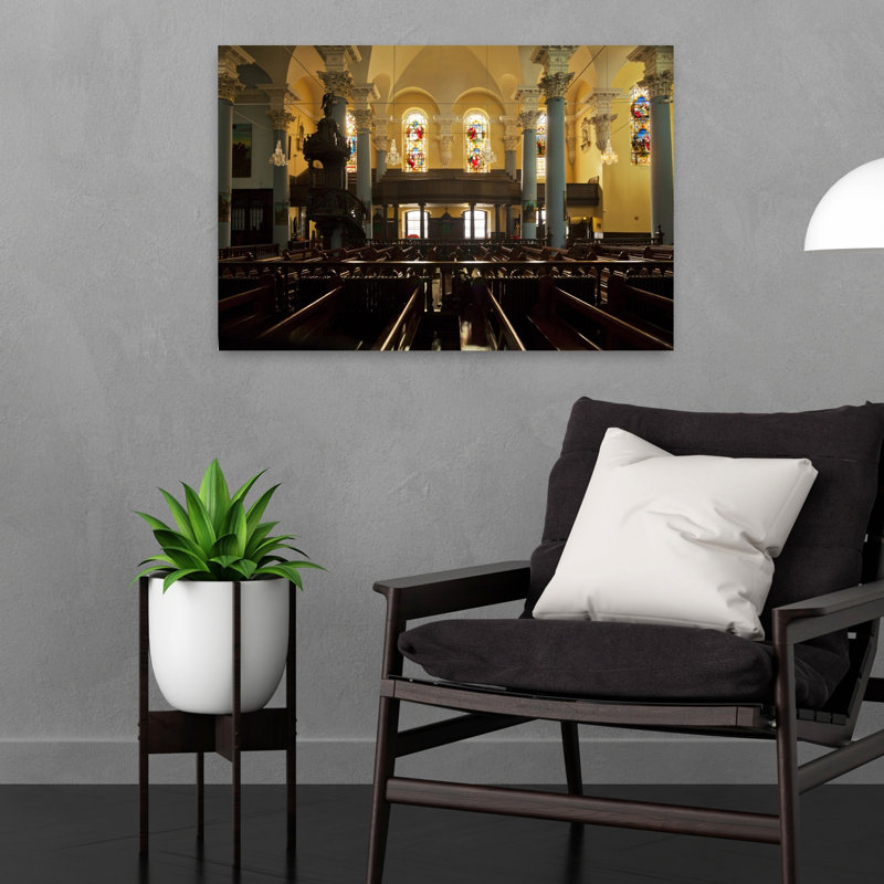 Stained Glass Windows In Holy Trinity R.C. Cathedral Waterford City Ireland by George Munday - Wrapped Canvas Print