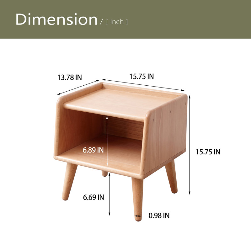 Armoire de chevet en bois massif Pure, Naturel