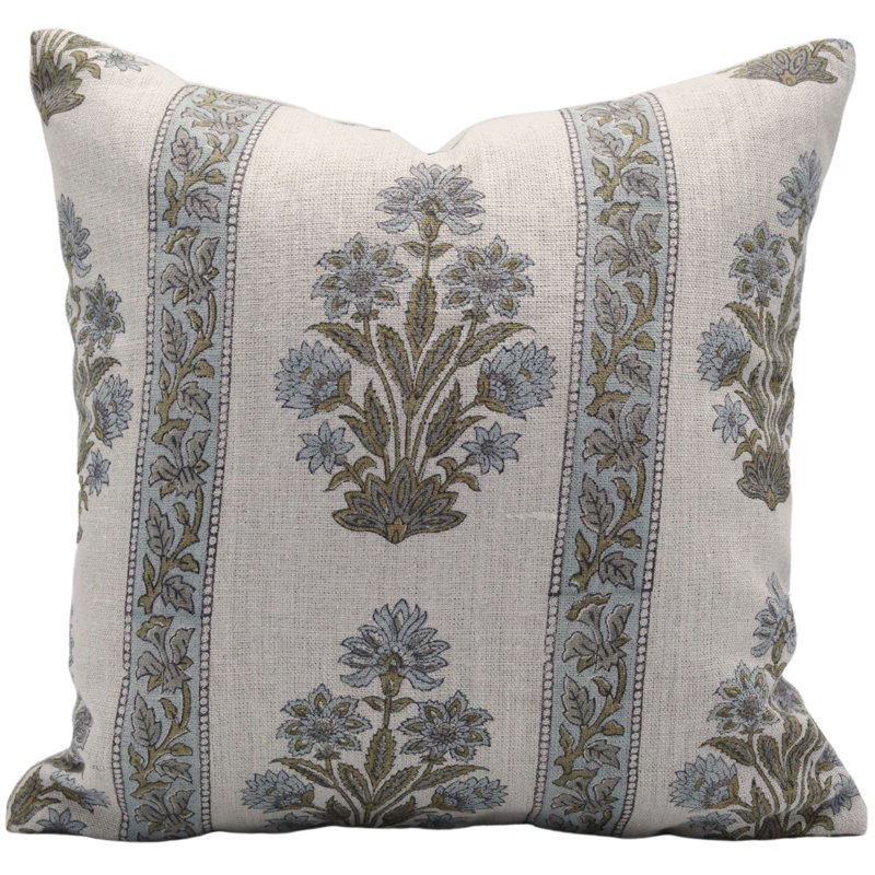 Housse de coussin réversible intérieur / extérieur Floral Linen, Carré, H 20 po x l 20 po