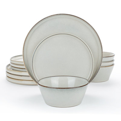 12 Piece Stoneware Dinnerware Set - Service for 4