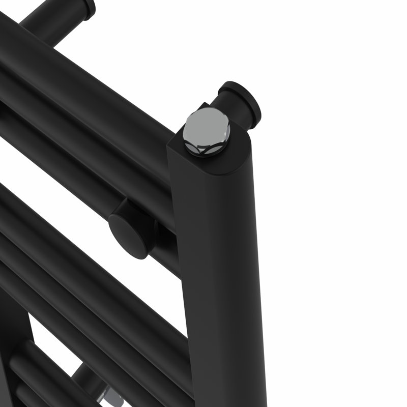 Delyth Straight Towel Rail Heated Towel Rails, Black, 80cm H x 30cm W x 3cm D