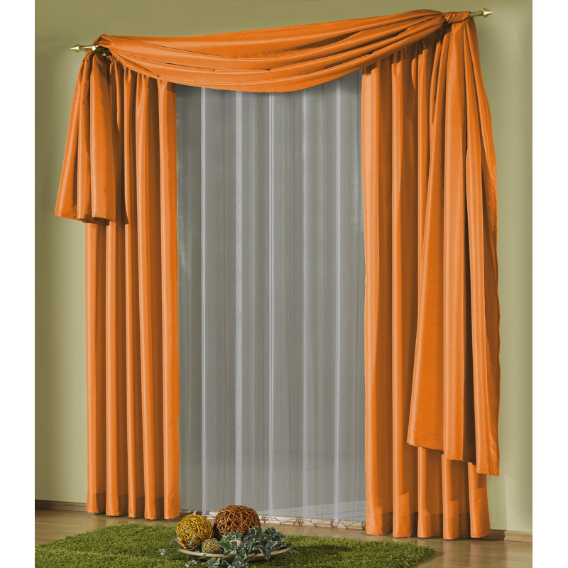 Farsund Semi Sheer Single Panel, Orange, 135cm H x 500cm W