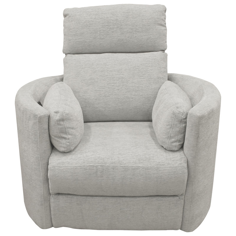 Bre 40" Power Swivel Glider Recliner, Mineral Light Gray Chenille