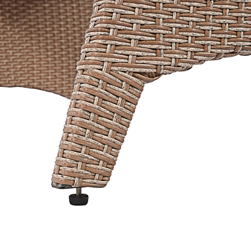 Ensemble de 6 pièces en rotin d'extérieur, Naturel