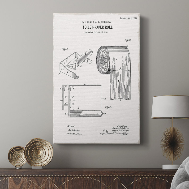 Papier hygiénique brevet I - galerie Cavas sur mesure, H 27 po x l 18 po