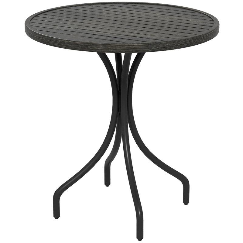 Round Metal Outdoor Side Table , 66cm cm W 66cm cm D, Black
