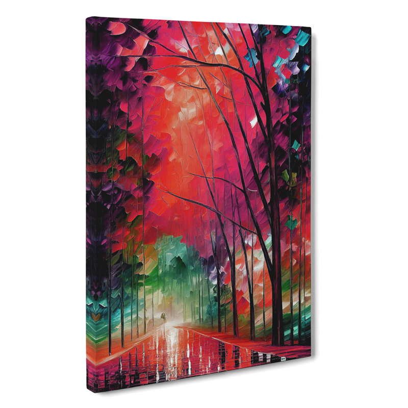 Vibrant Woodland Forest No.6 - Wall Art, Wrapped Canvas, 50cm H x 35cm W, No Matte